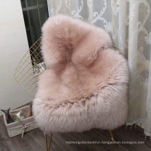 Natural Fur Fluffy Long Wool Pink Genuine Sheepskin Rug